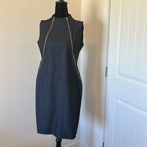 Calvin Klein navy and gold accent  Dress